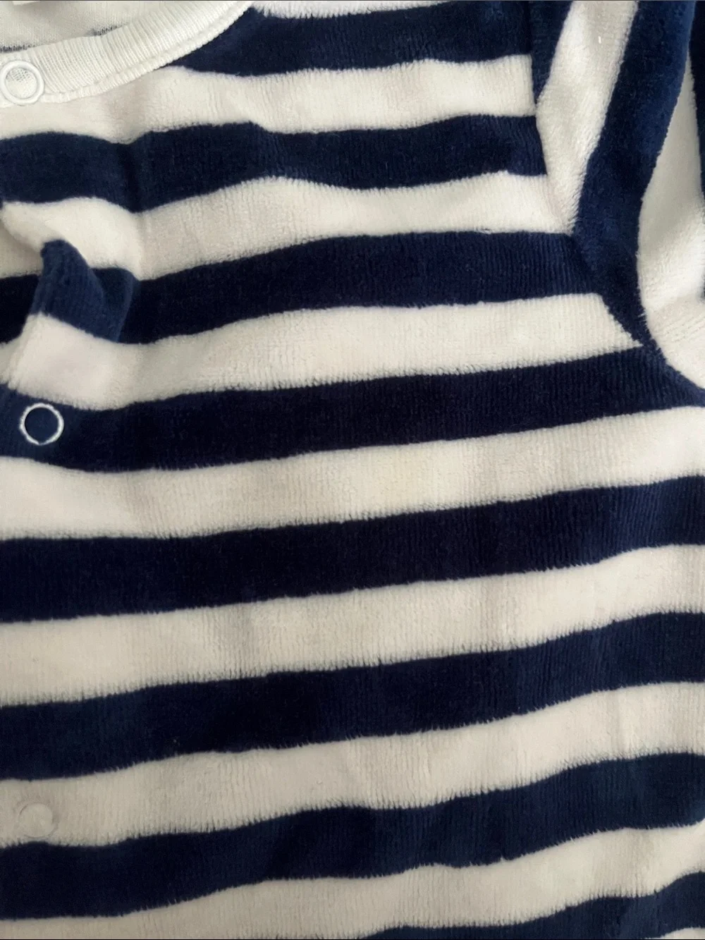 Kissy Kissy Navy and White Striped Footed One-Piece
